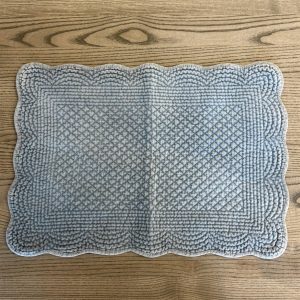 Bordbrikke avlang velur Jeans blue