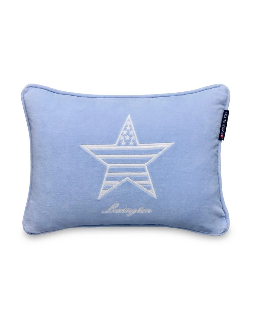 Icons kids pillow in organic cotton velvet, blue - Image 4