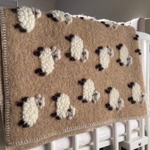 Boiled Wool New Sheep Beige babypledd, 75x100 cm