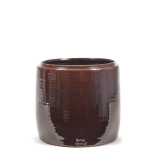Rett blomsterpotte XXS, brun