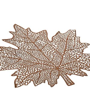 Lønneblad brikke, brun (bronse)