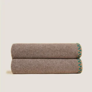 Soft Bamboo tortora bordo pledd, 160x200