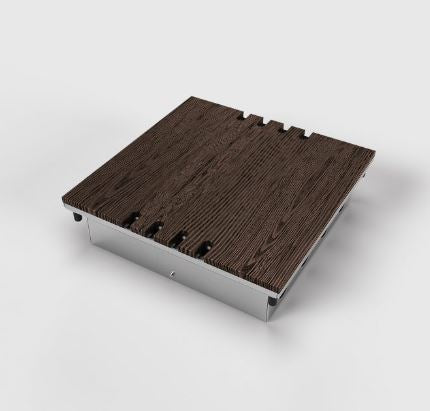 8808B - FIRKANTET - 8 Modul - LOKK ER HELT FLUSH - PARKETT LIMES PÅ LOKK - 8 Stikkontakter