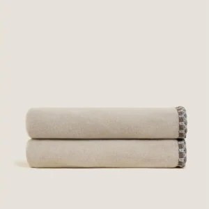 Soft bamboo Nocciola bordo giverny pledd, 220x260
