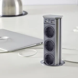 BRICK | 3 STIKK + 2 USB-A (10W) | STAINLESS STEEL