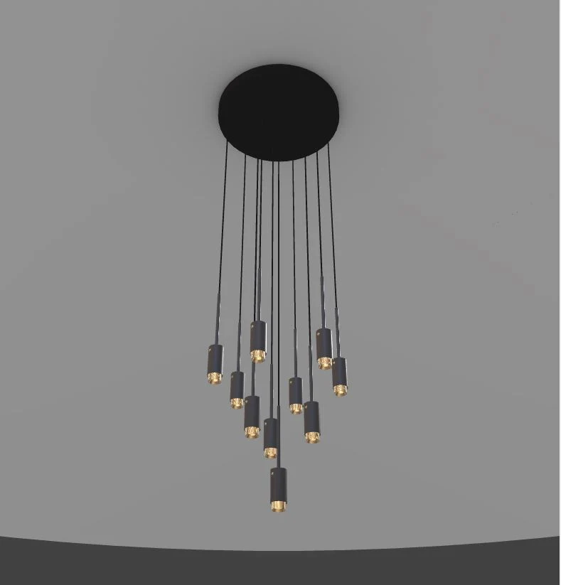 19.0 Chandelier / Exhaust / Graphite / Brass details / Suspended - Image 4