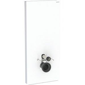 Monolith modul 114 cm f/veggskål, glass hvit/alu