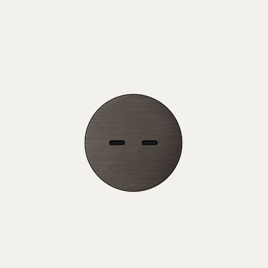 SOCKET 2.0 - 2 USB-C (30W) - Til Stein/tre plater mellom 5-30mm - Ø52mm - Brushed Dark Bronze