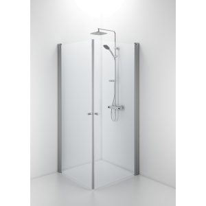 Showerama 10-02 dusjhjørne rett 90×90 cm, børstet/klart