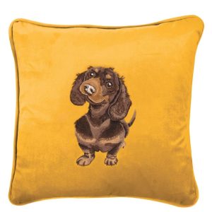 ‘Little Sausage’ Dachshund brodert pute