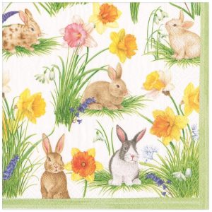 Bunnies and Daffodils (middagservietter)