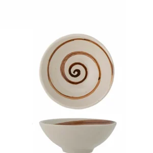 Heikki skål, beige med brun spiral Ø12x4,5cm
