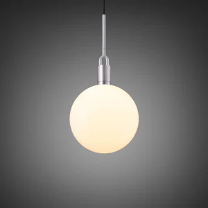 FORKED PENDANT / GLOBE / OPAL - Large - Steel
