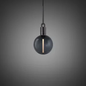 FORKED PENDANT / GLOBE / SMOKED - Medium - Gun metal