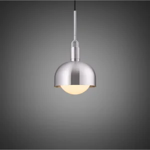 FORKED PENDANT / SHADE / GLOBE / OPAL - Medium - Steel