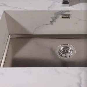 Kjøkkenvask bunn til Stein, Dekton eller Corian - 710x400x20mm - Phantom Base - STAINLESS STEEL