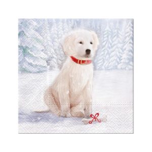 Juleservietter: Snow dog (lunsj)