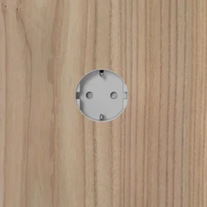 Socket 3.0 - Veggmontert stikkontakt med backfit holder 3.0 - 18-20mm tykkelse vegg holder for Tre, Stein eller finer - Helt flush | 1 STIKK | GRÅ