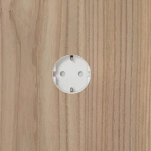 Socket 3.0 - Veggmontert stikkontakt med backfit holder 3.0 - 18-20mm tykkelse vegg holder for Tre, Stein eller finer - Helt flush | 1 STIKK | HVIT