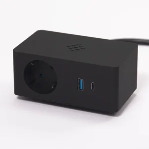 VersaQ - 1 Stikk + 2 USB (A+C - 4A) + Qi-lader (2A) + 1 RJ45 + 1 HDMI - Matt sort